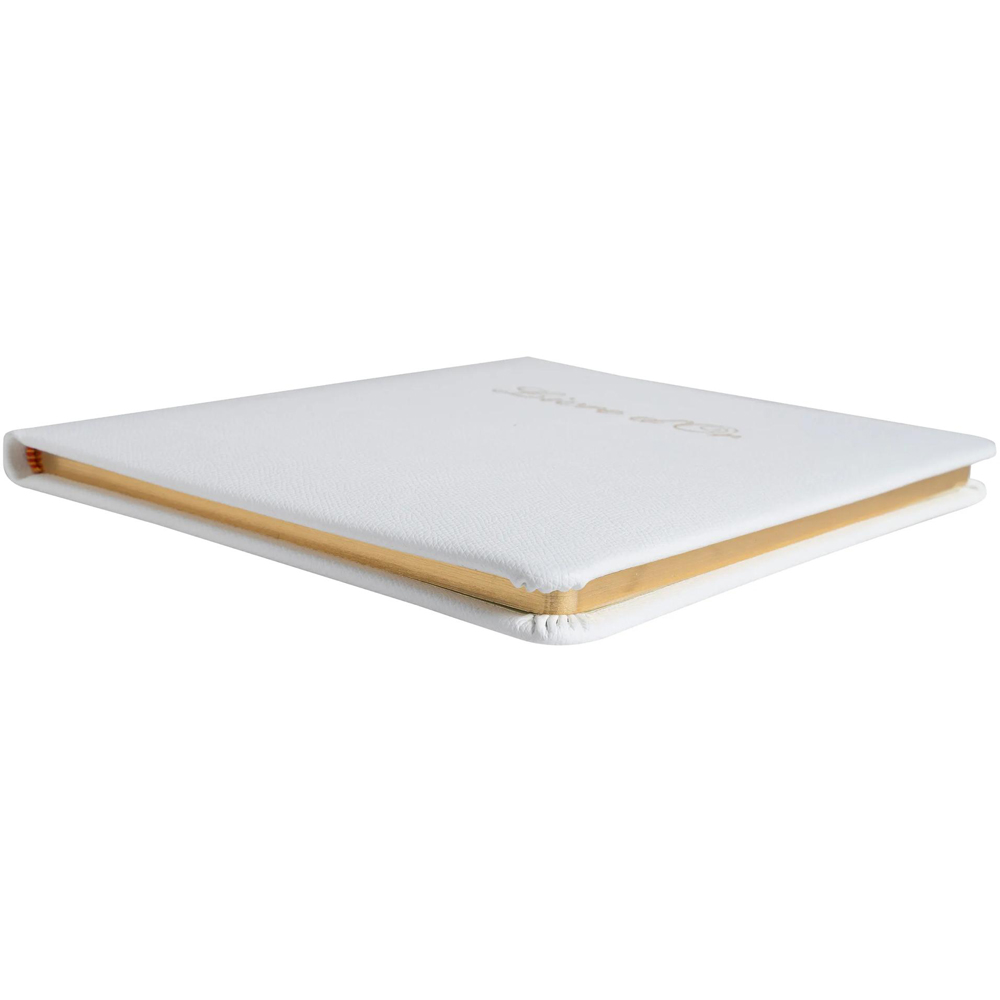 Exacompta White Leather Livre D or Guest book with French cover and Gold Edges 140 Pages Image 6