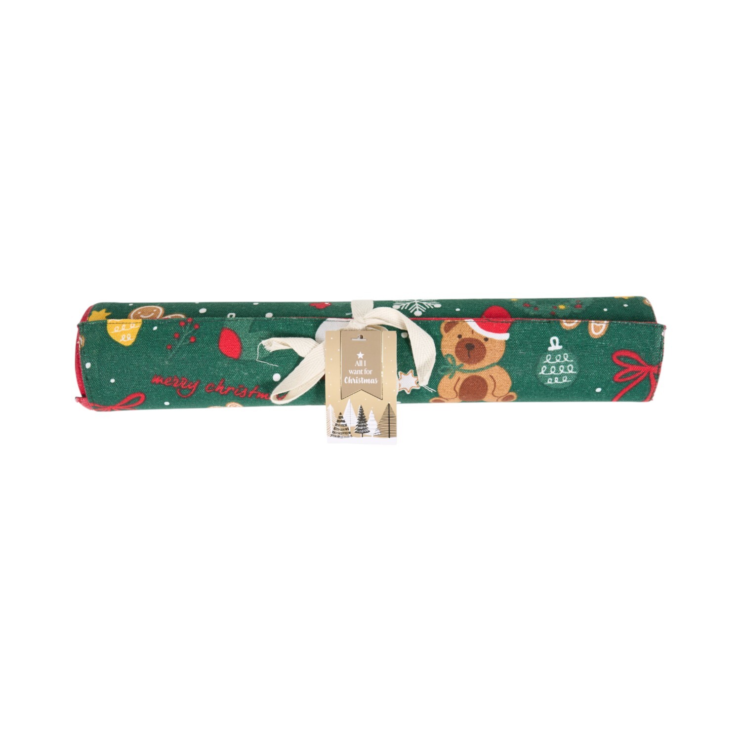Christmas Printed Table Runner Green Image 1