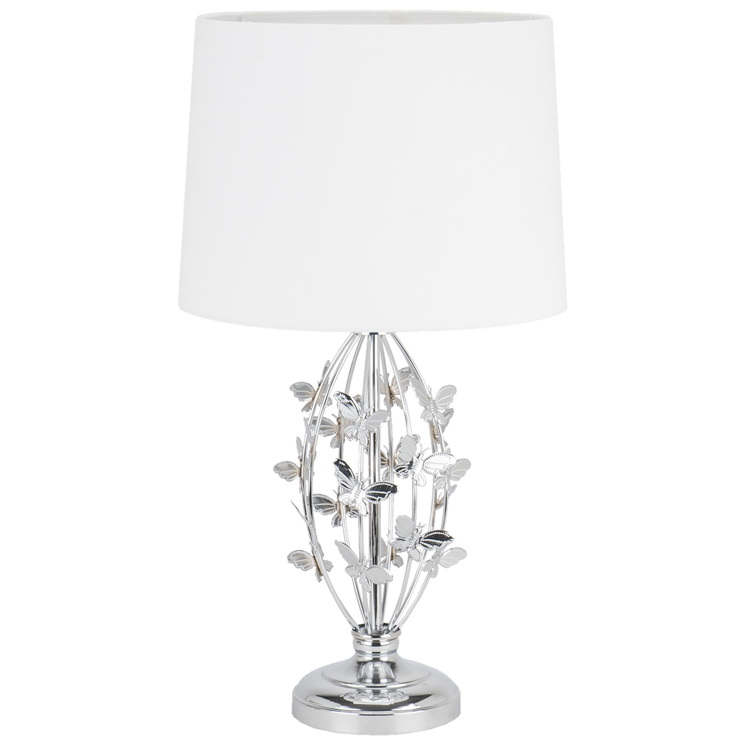 Chrome and White Butterfly Table Lamp Image 1