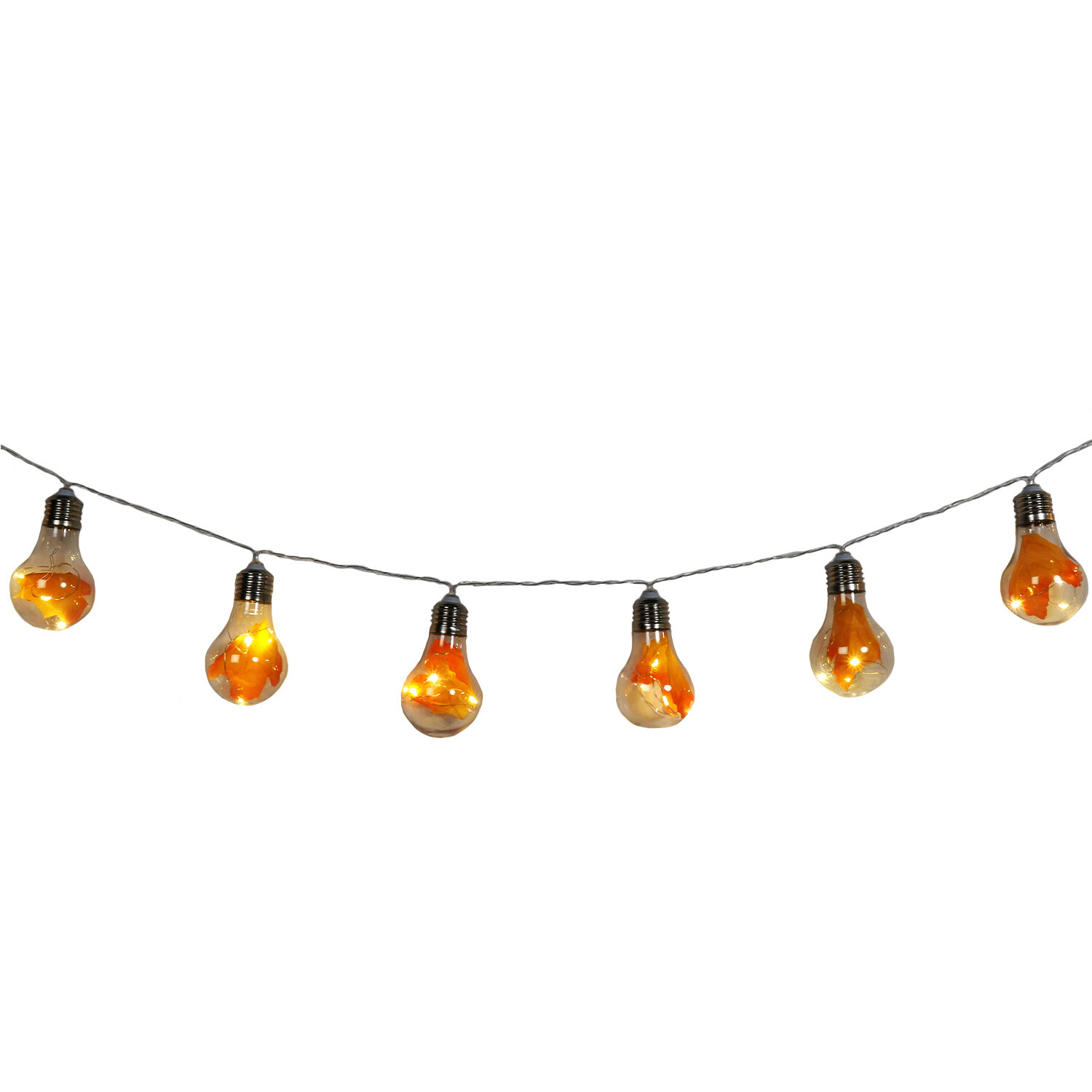 15 Autumnal Encased String Lights - Orange Image 4