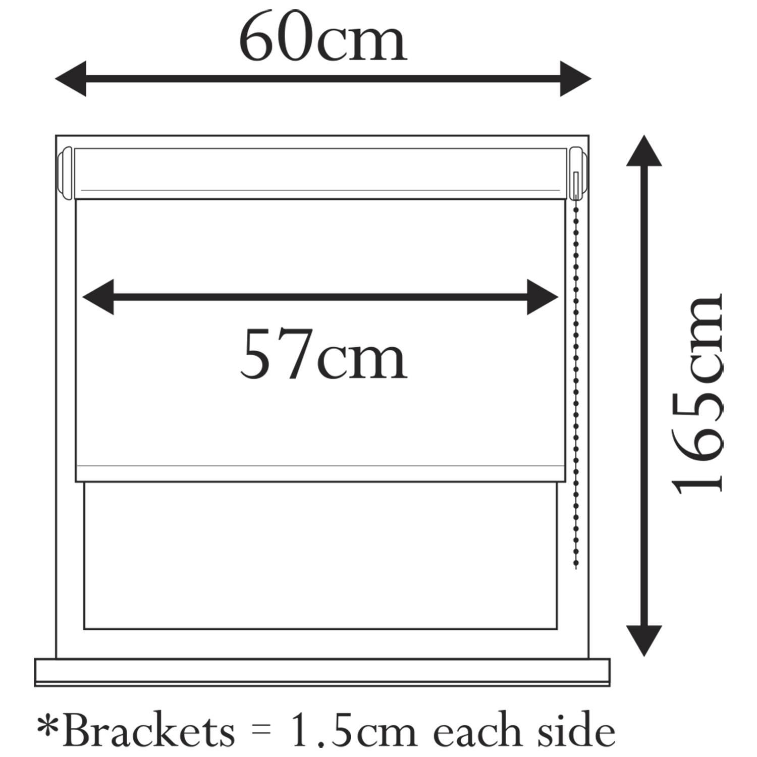 Plain Daylight Roller Blind Cream 60cm Image 3