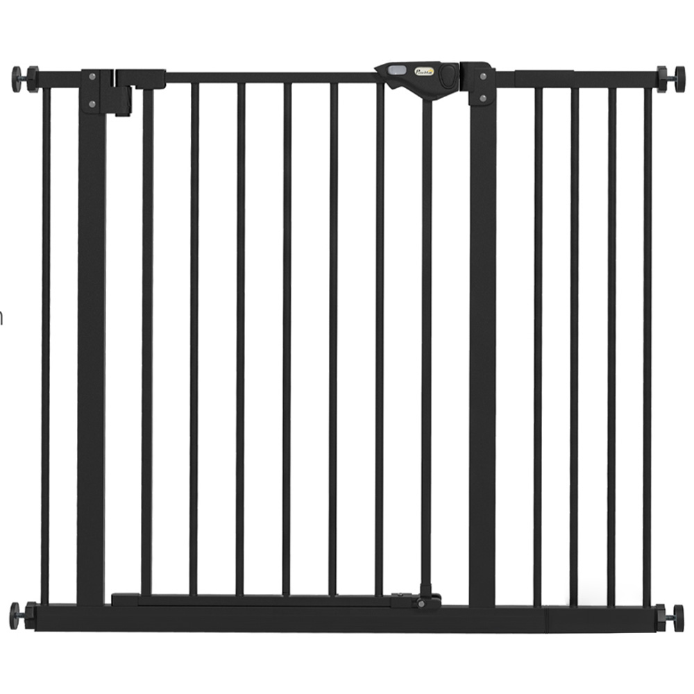 PawHut Black 74-94cm Pet Safety Gate Image 1