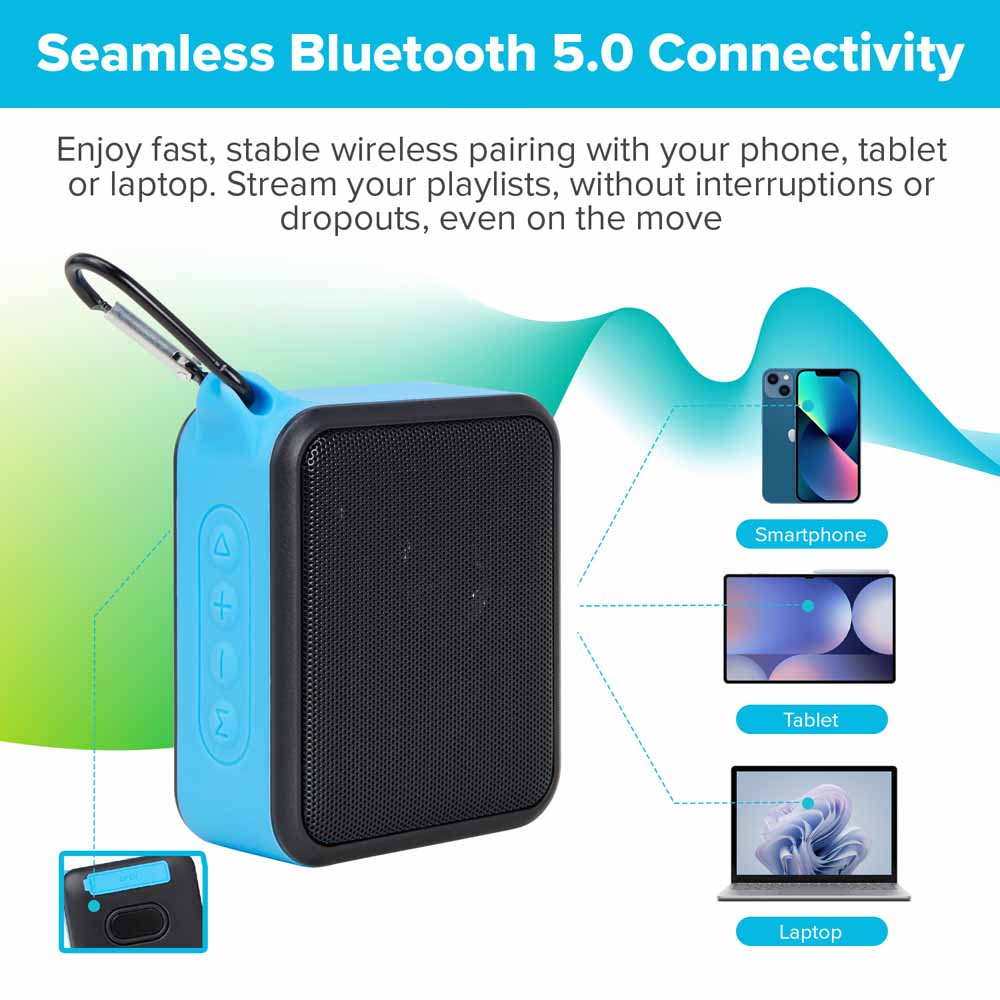 Maplin Blue Waterproof Bluetooth Speaker Image 3