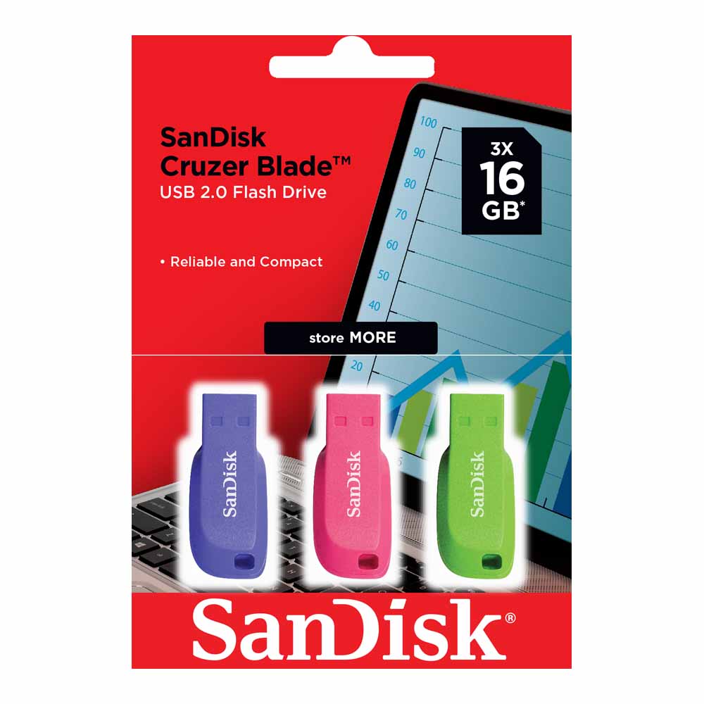 SanDisk Cruzer Blade USB 16GB 3pk Image