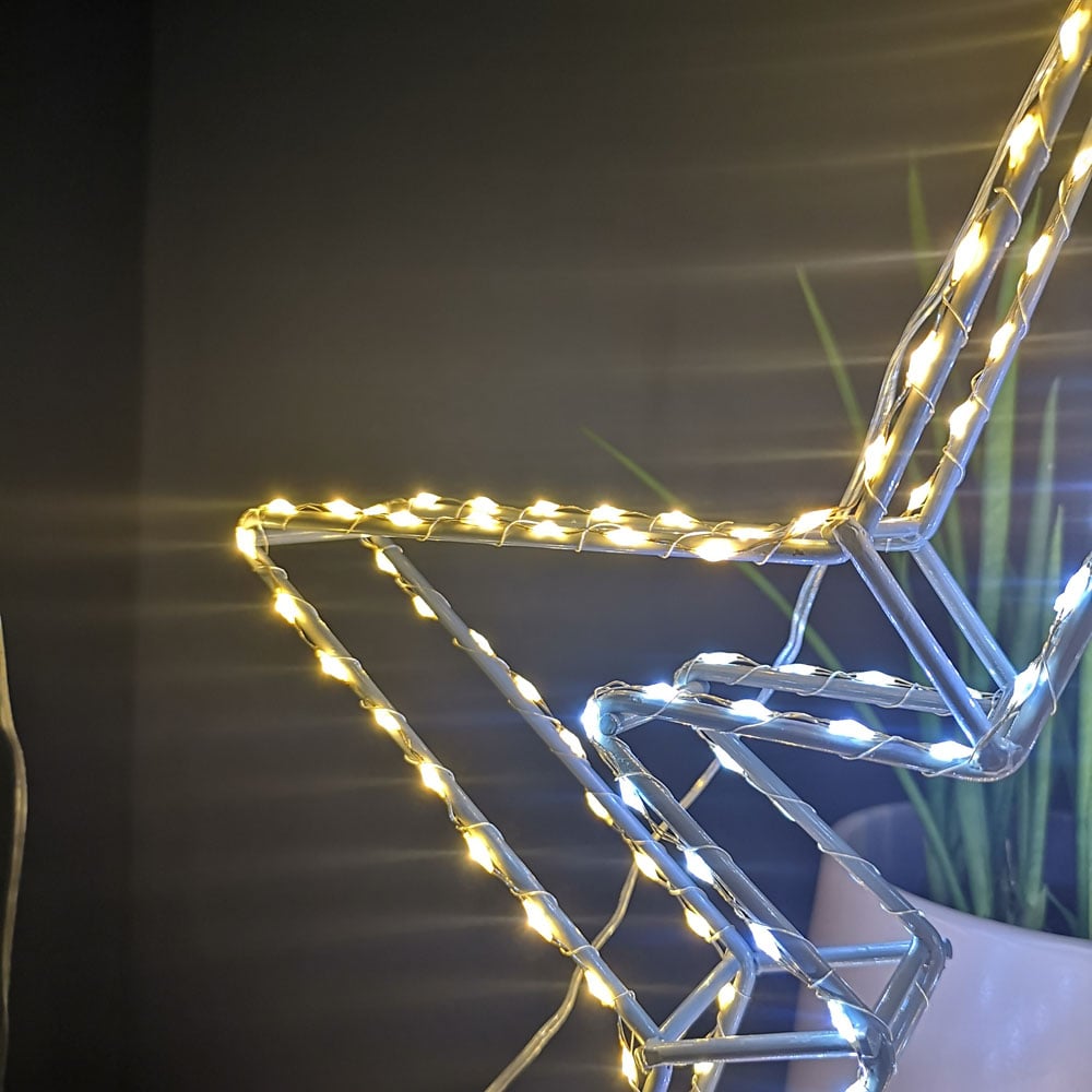 Samuel Alexander Warm White LED Dewdrop Double Star Christmas Decoration 38cm Image 3