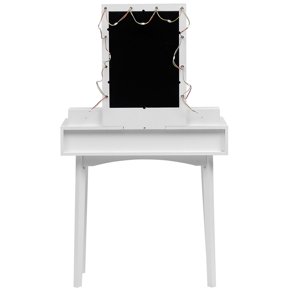 Living and Home 4 Drawer White Vanity Dressing Table Set with LED Mirror Image 4