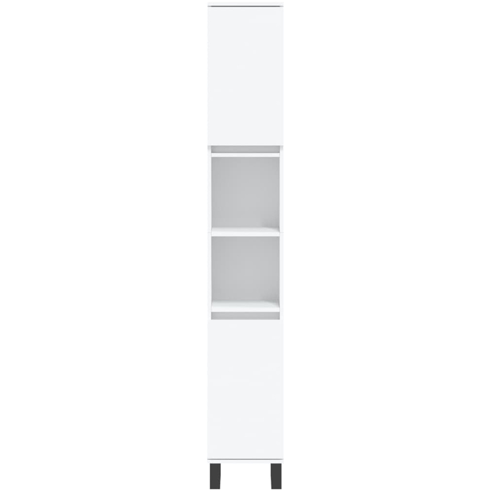 vidaXL 2 Door 2 Open Shelf White Bathroom Cabinet Image 5