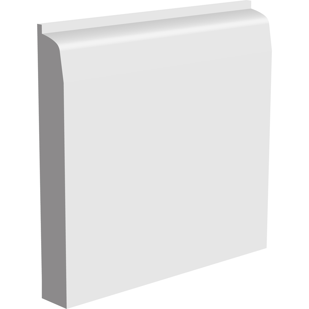 National Skirting White Chamfered Bullnose II Primed Skirting Board 18mm 195 x 3040mm Image 1