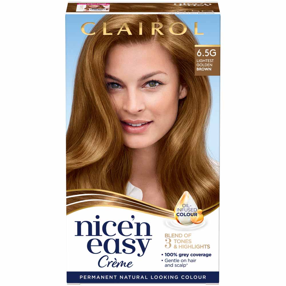 Clairol Nice'n Easy Lightest Golden Brown 6.5G Permanent Hair Dye Image 1