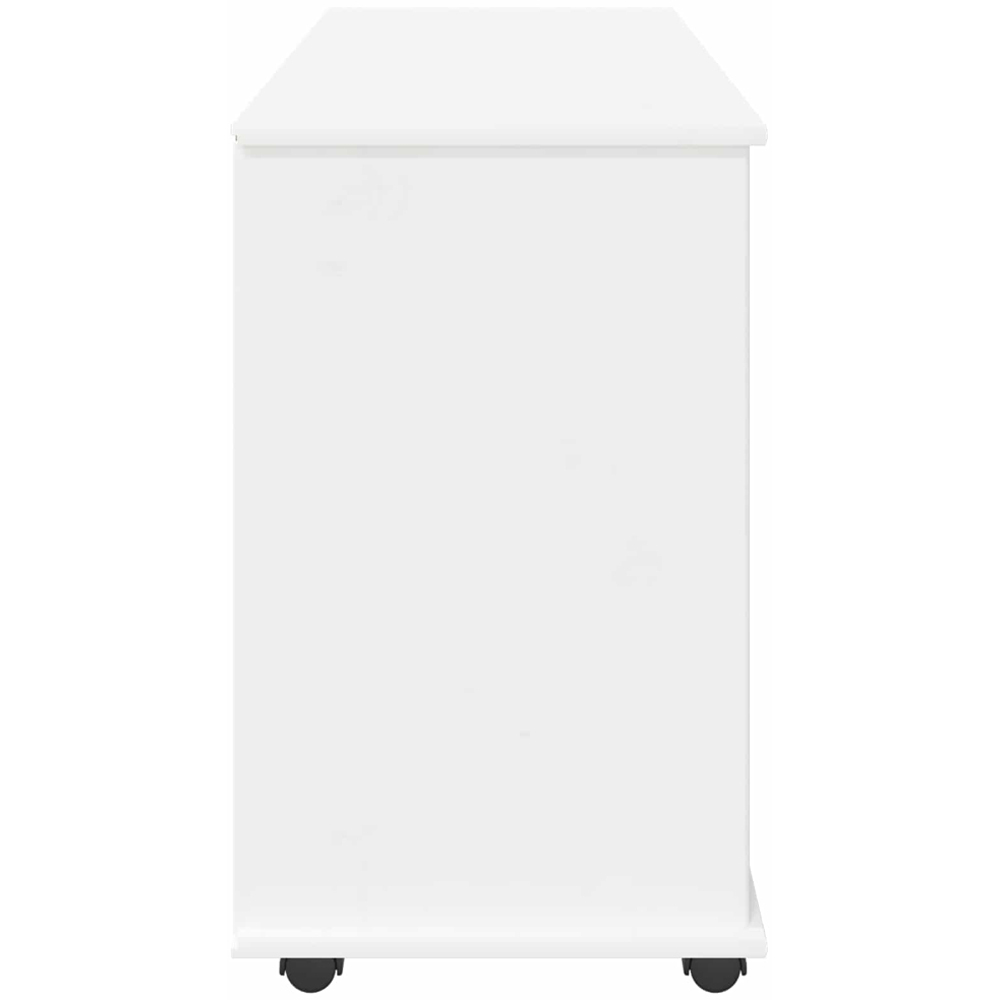 vidaXL 2 Door 2 Shelf White Minimalist Rolling Storage Cabinet Image 5