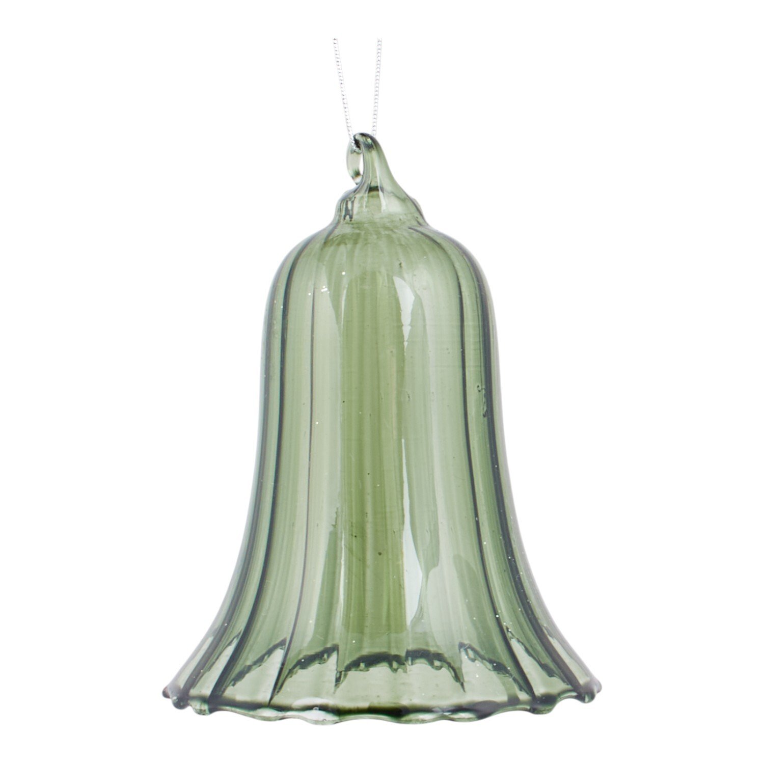 Glass Bell Hanging Decoration Green Image