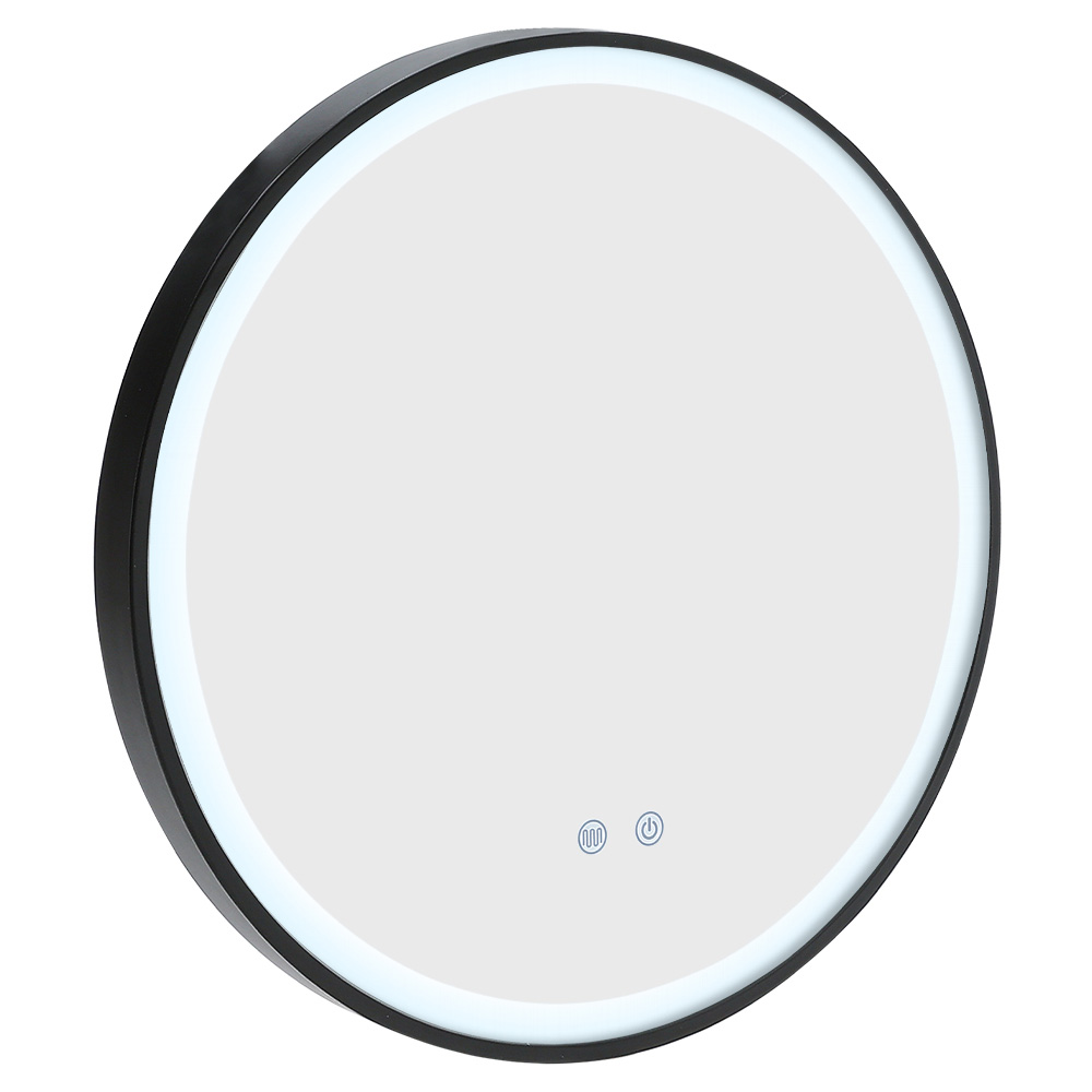 Living and Home White Framed Round LED Mirror Image 3