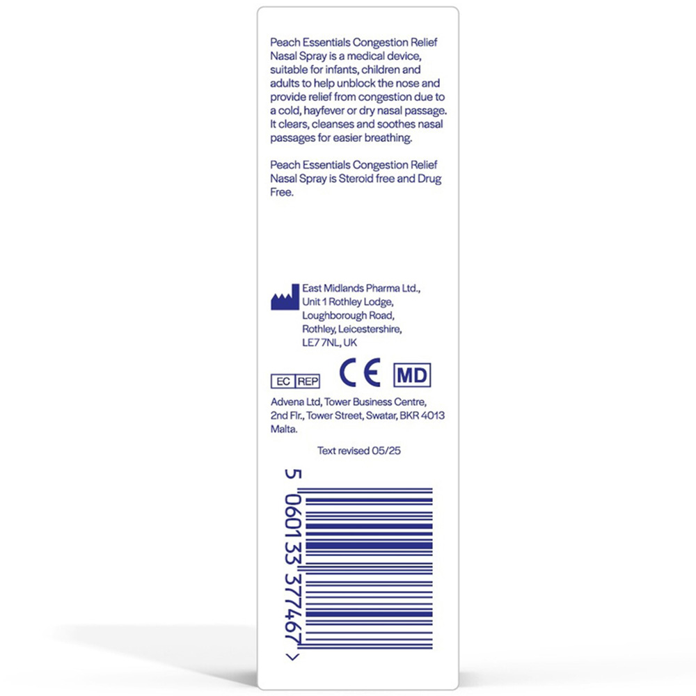 Peach Essentials Saline Congestion Relief Nasal Spray Image 2