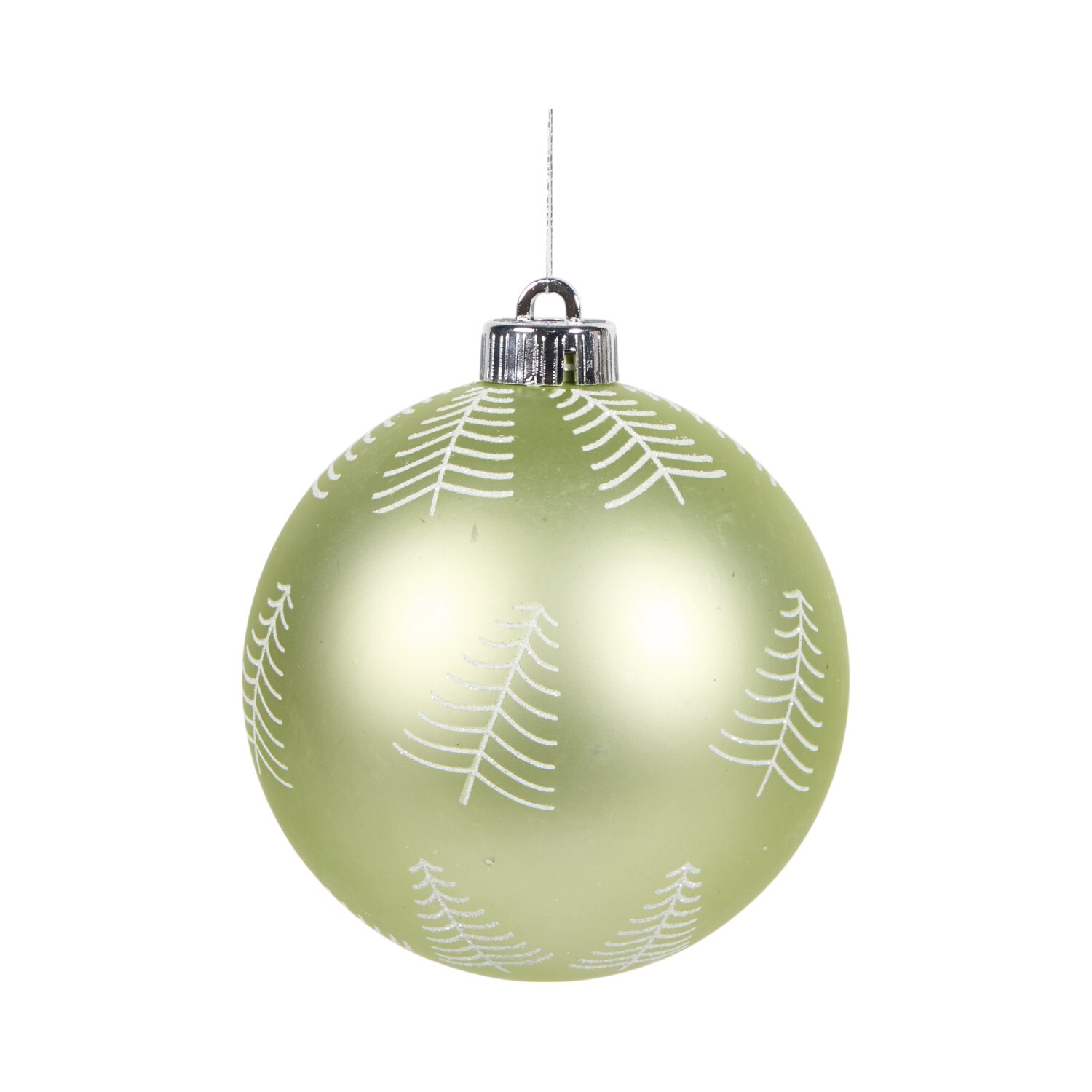 Set of 6 Mistletoe Cottage Baubles Green and Clear Image 1