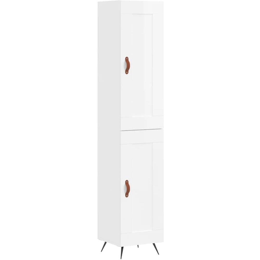 vidaXL 2 Door 6 Shelf High Gloss White Highboard Image 2