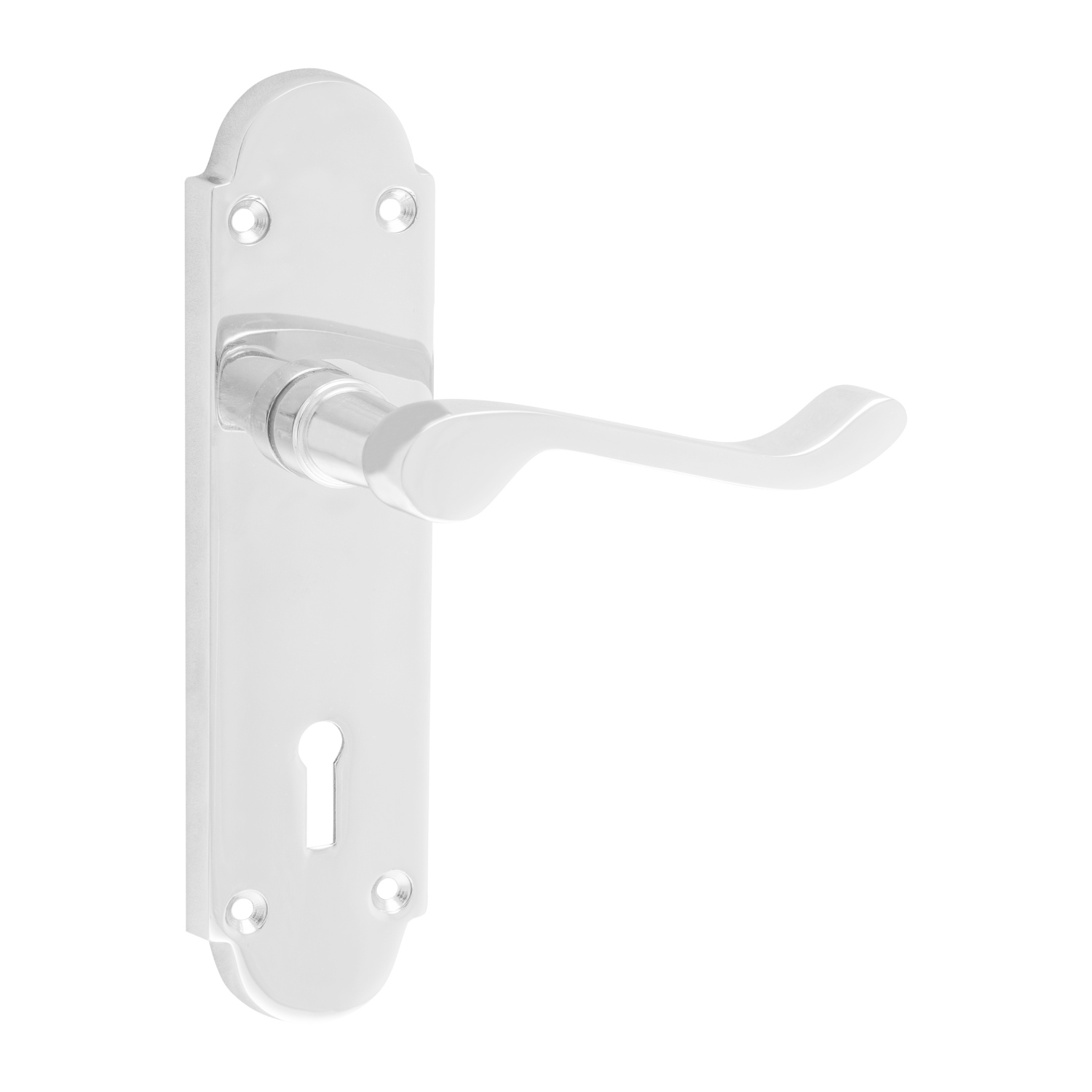Hiatt Brora Chrome Door Handle with Lock Set Image 1