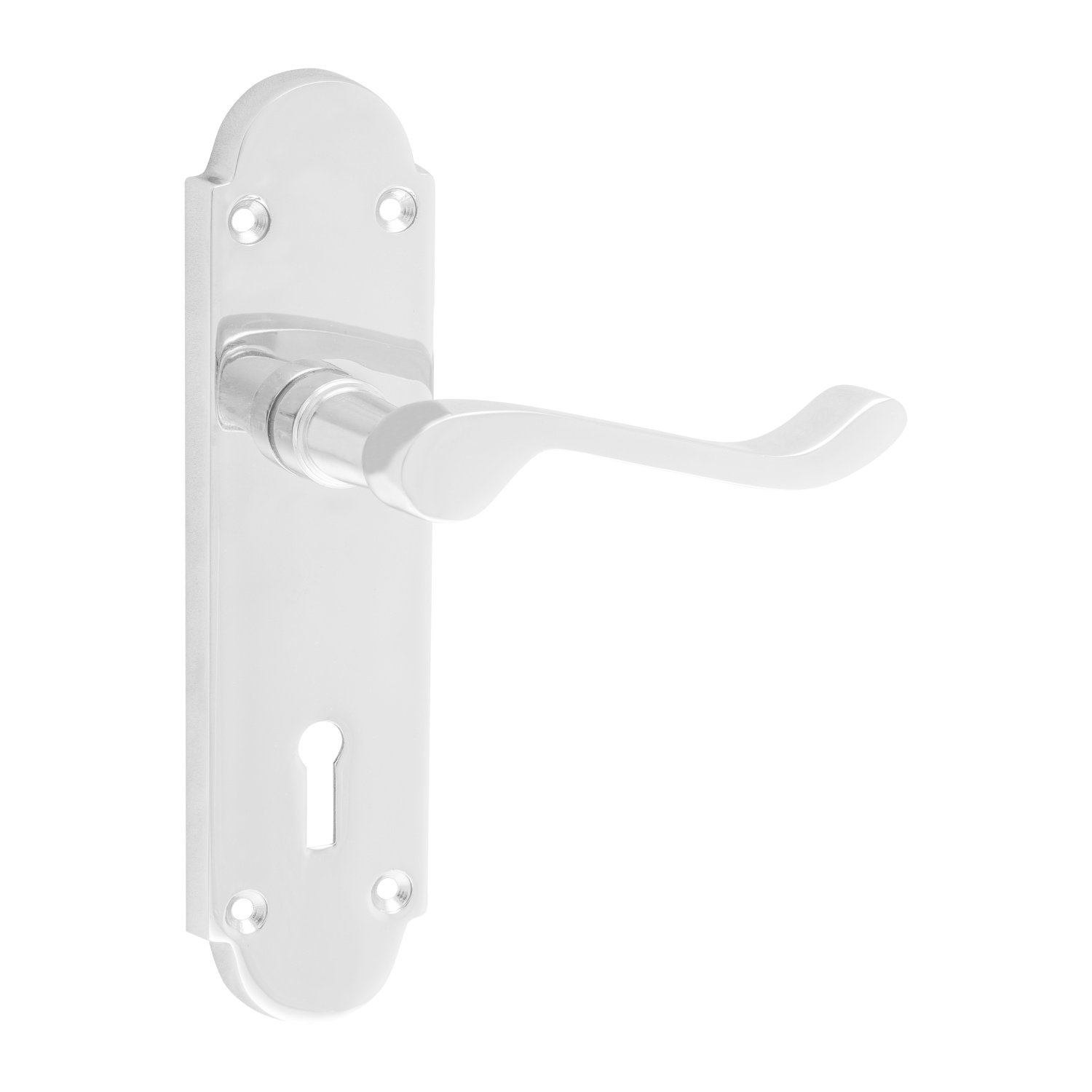 Hiatt Brora Chrome Door Handle with Lock Set Image 1