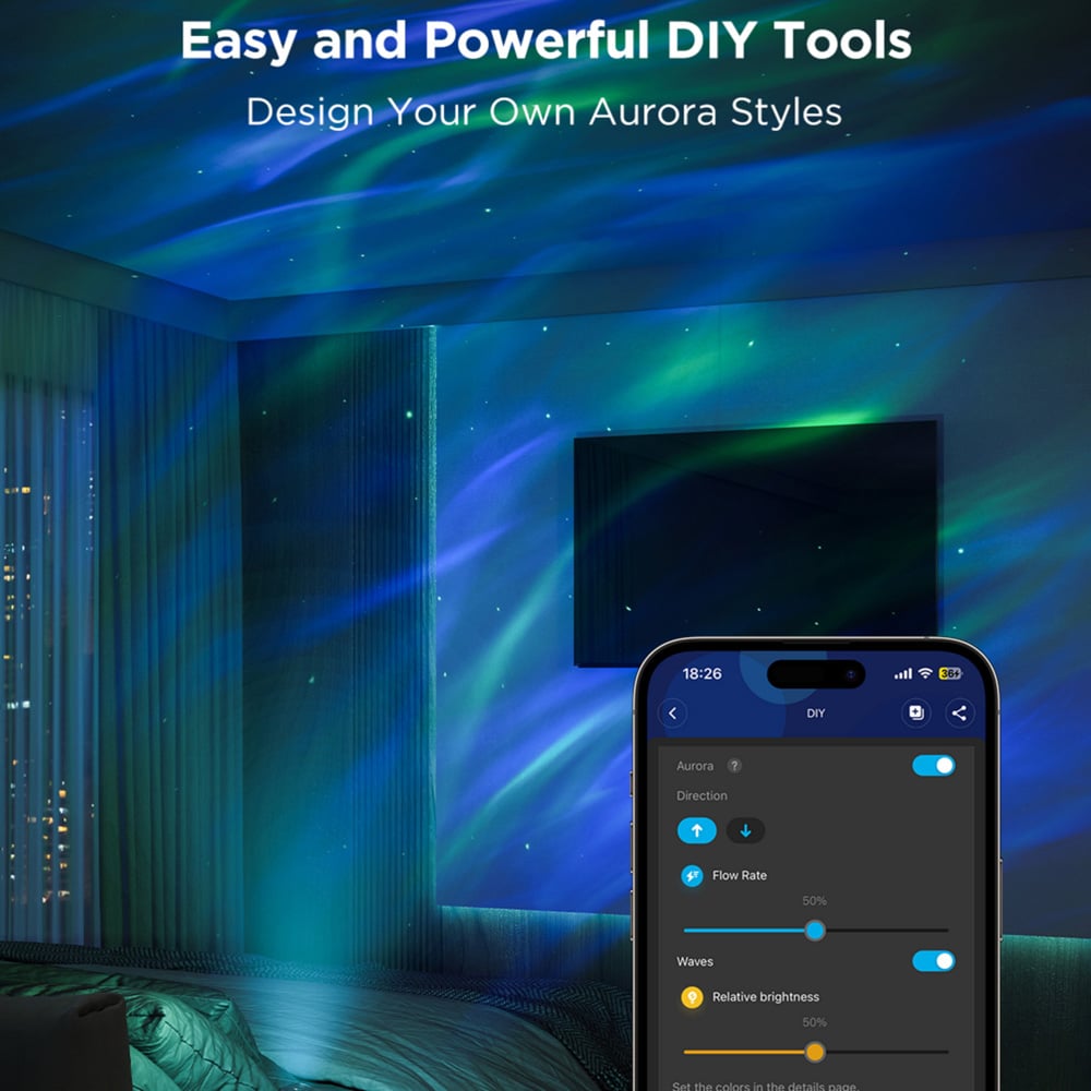 Govee Dual RGBW LED Smart Aurora Star Light Projector Image 9