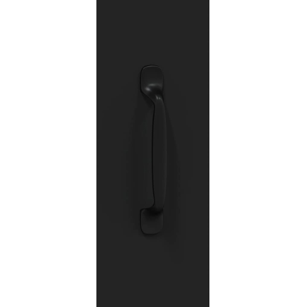 vidaXL 2 Glass Door Black Sideboard Image 9
