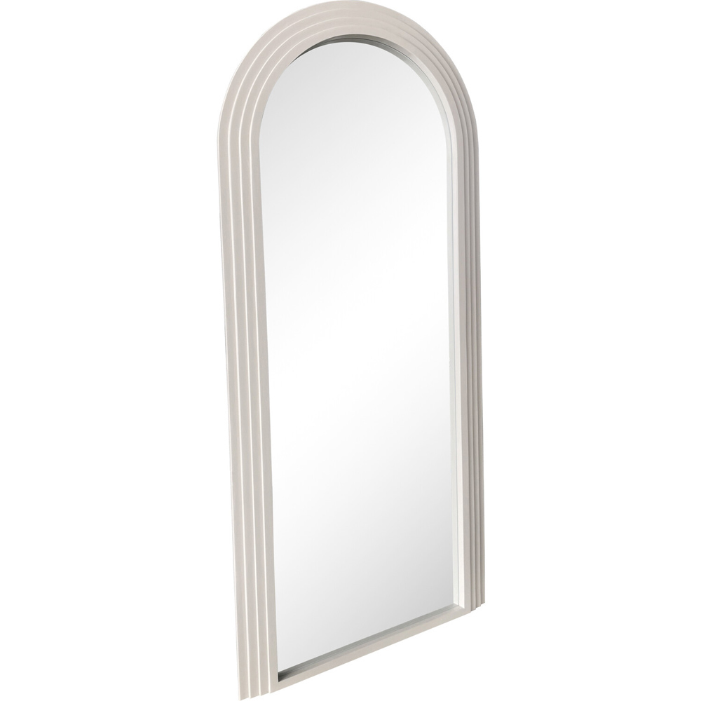Evie Ridged White Arch Lean To Mirror 180 x 80cm Image 1