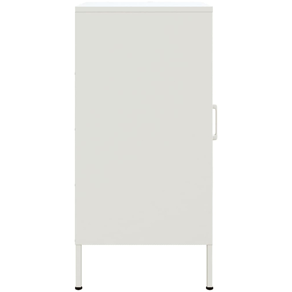 vidaXL Single Door Steel White Sideboard Set of 2 Image 6