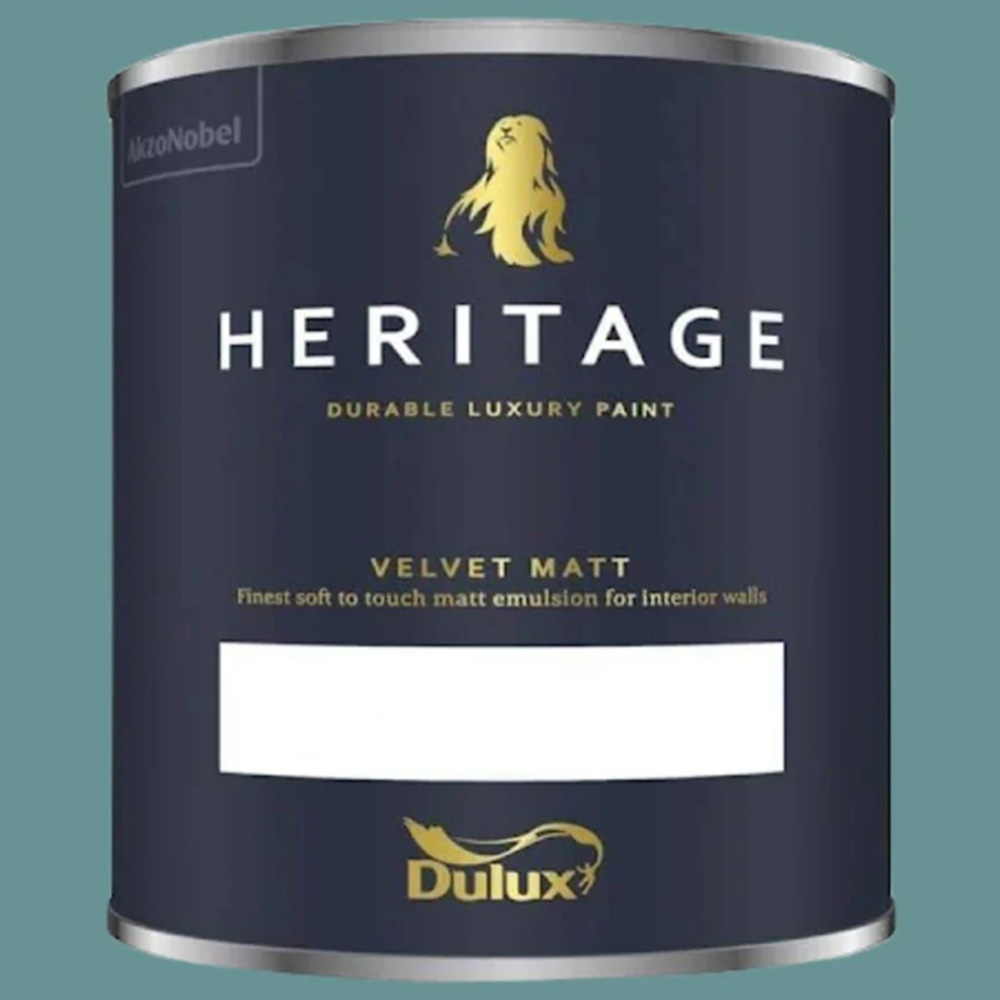 Dulux Heritage Walls and Ceilings Maritime Teal Velvet Matt Emulsion Paint 1L Image 2