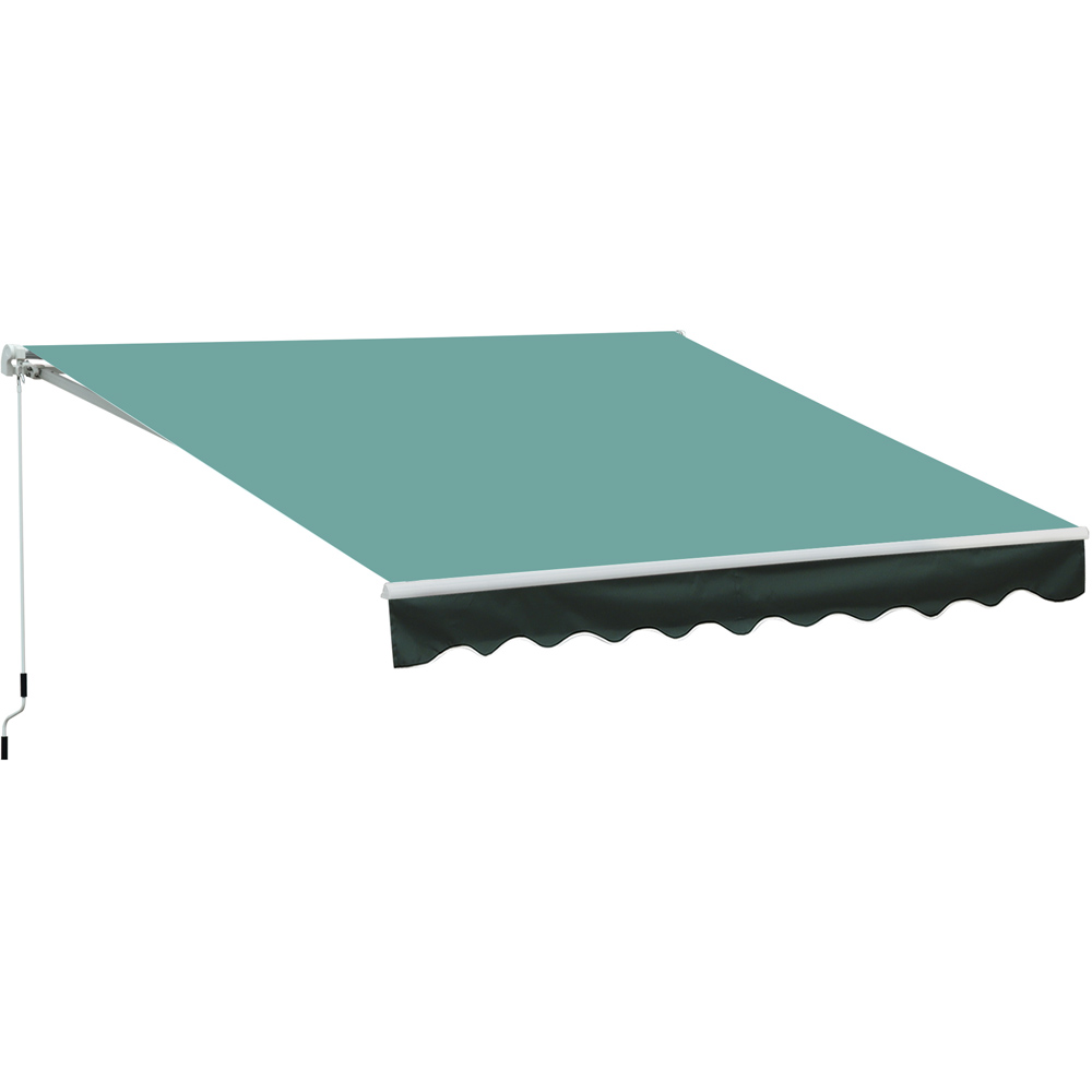 Outsunny Dark Green Manual Retractable Awning 3 x 2.5m Image 2