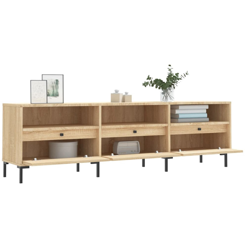 vidaXL 3 Drawer 3 Shelf Sonoma Oak TV Cabinet Image 4