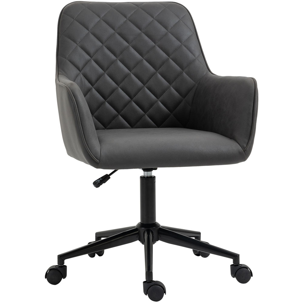 Portland Argyle Grey Polyurethane Swivel Office Chair Image 2