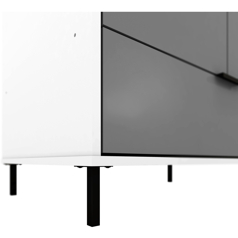 Seconique Madrid 2 Door Single Drawer Grey and White Gloss Wardrobe Image 5