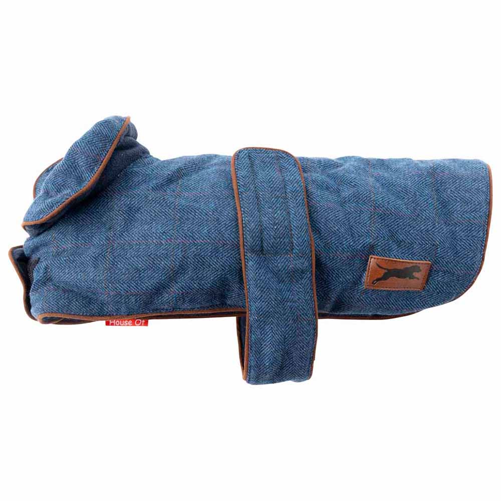 House Of Paws Large Navy Dark Tweed Dog Coat Image 1