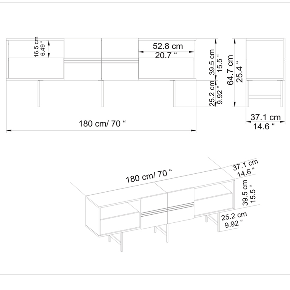 Decorotika Derin Black Marble Effect TV Unit Image 8