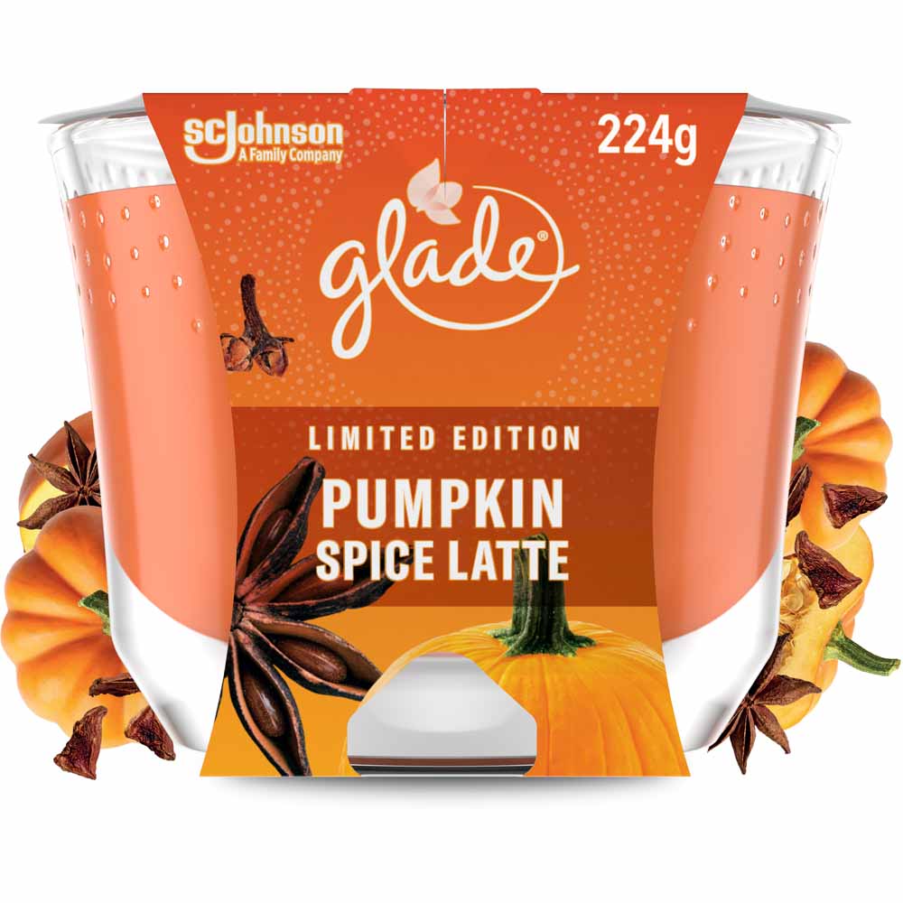 Glade Large Candle Pumpkin Spice Latte Air Freshen Image 1