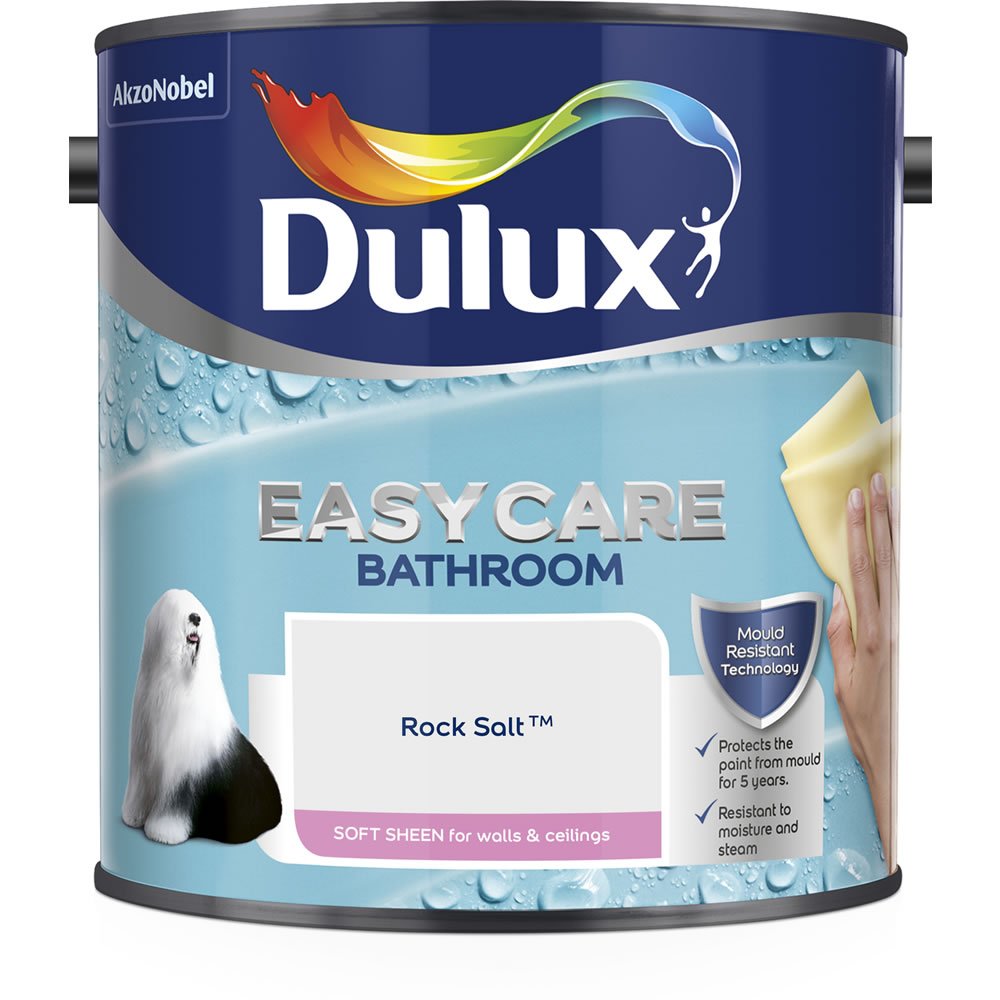 Dulux Easycare Bathroom Rock Salt Soft Sheen Emulsion Paint 2.5L Image 2