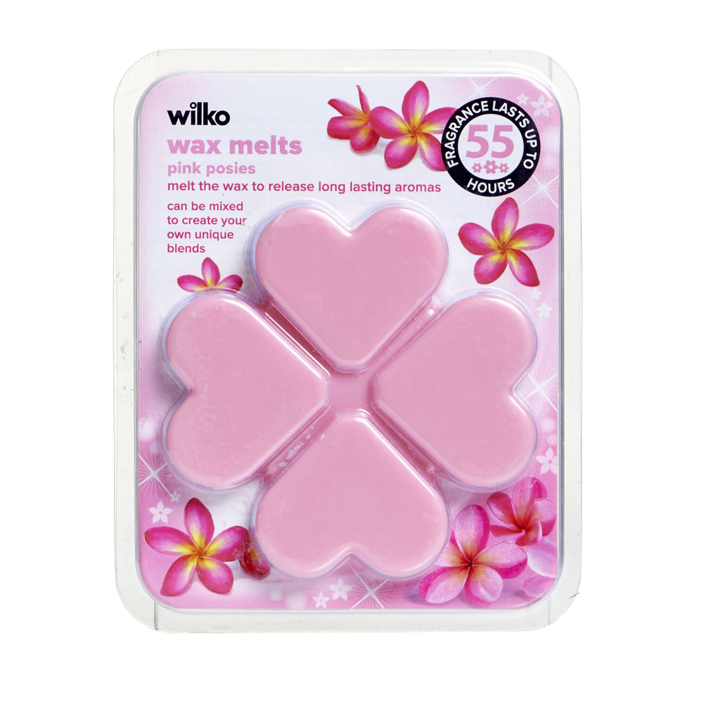 Wilko Wax Melt Refill Pink Posies 4pk Image