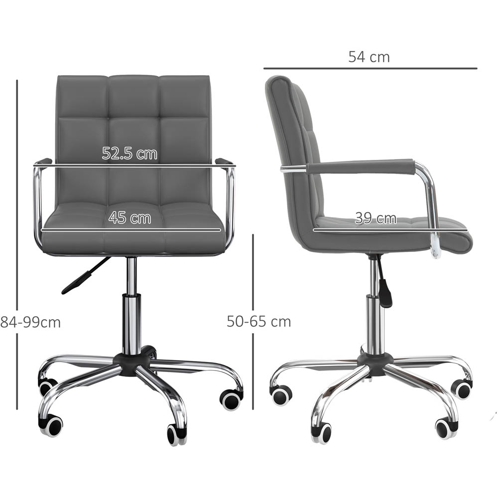 Portland Grey PU Leather Swivel Home Office Chair Image 8