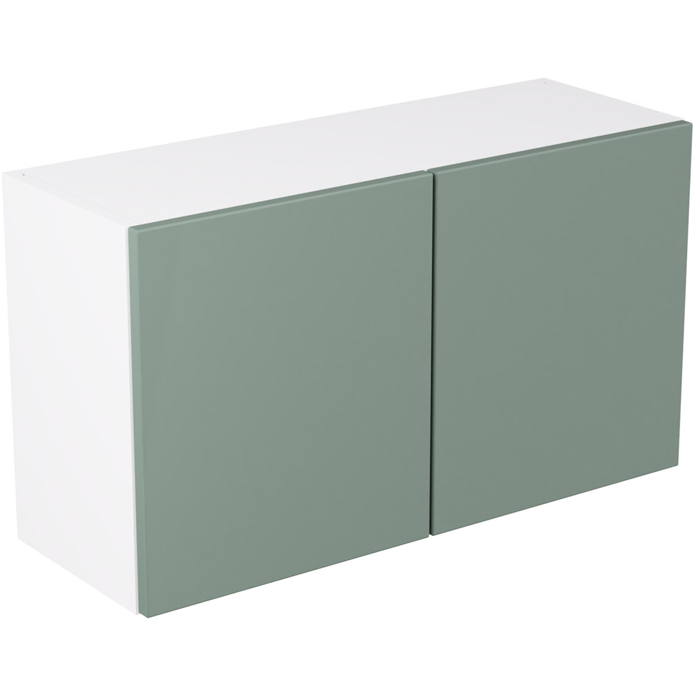 Kitchen Kit Slab Supermatt Agave Green Double Extractor Wall Kitchen Cabinet Flatpack 800mm Image 1