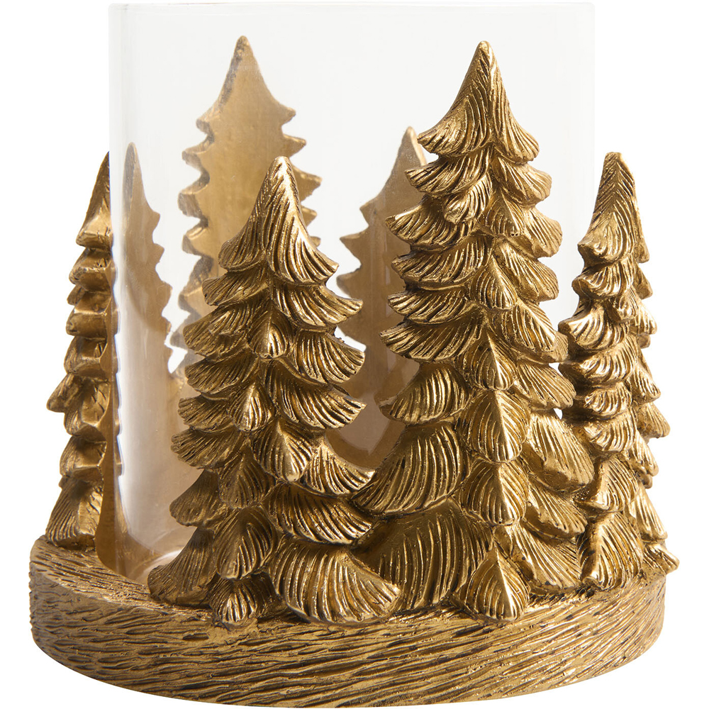 Gold Tree Hurricane Candle Holder Image 3