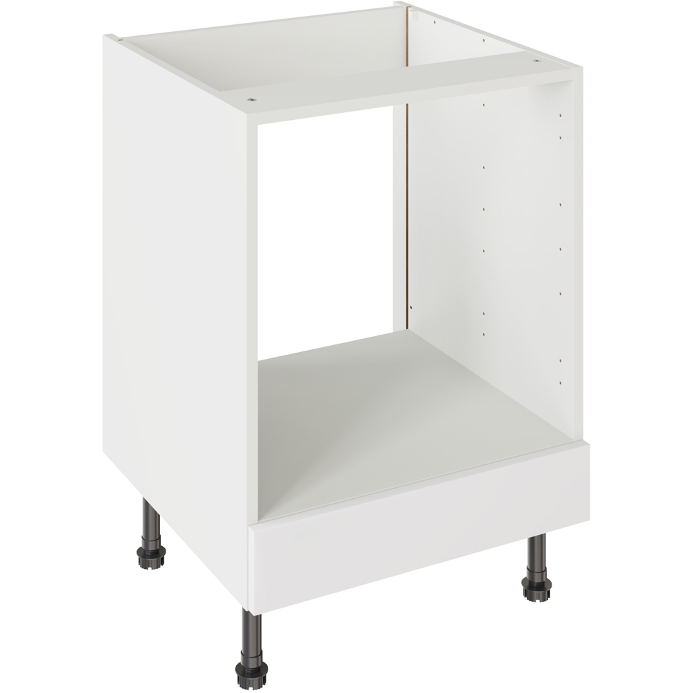 Kitchen Kit J-Pull Gloss White Oven Base Kitchen Cabinet Flatpack 600mm Image 1