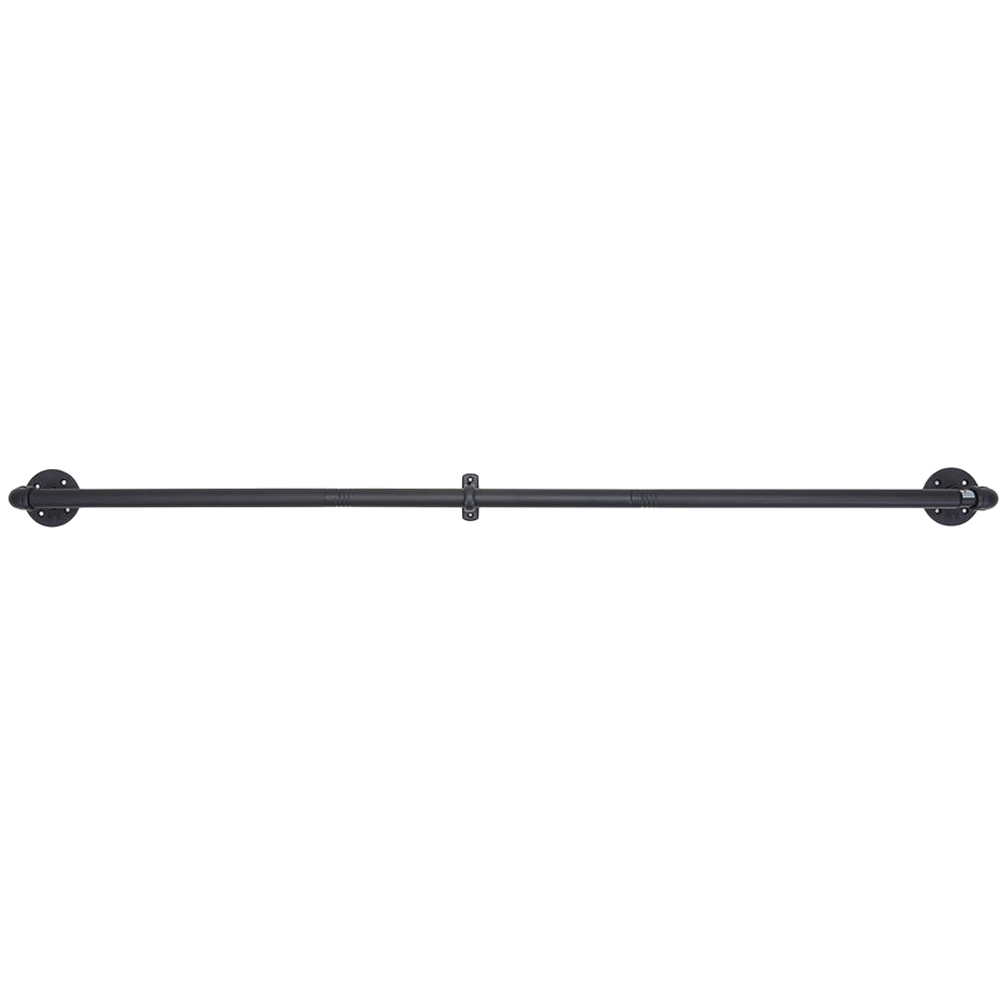 Living and Home 183-366cm Matte Black Telescopic Curtain Pole with Elbow Brackets Image 4