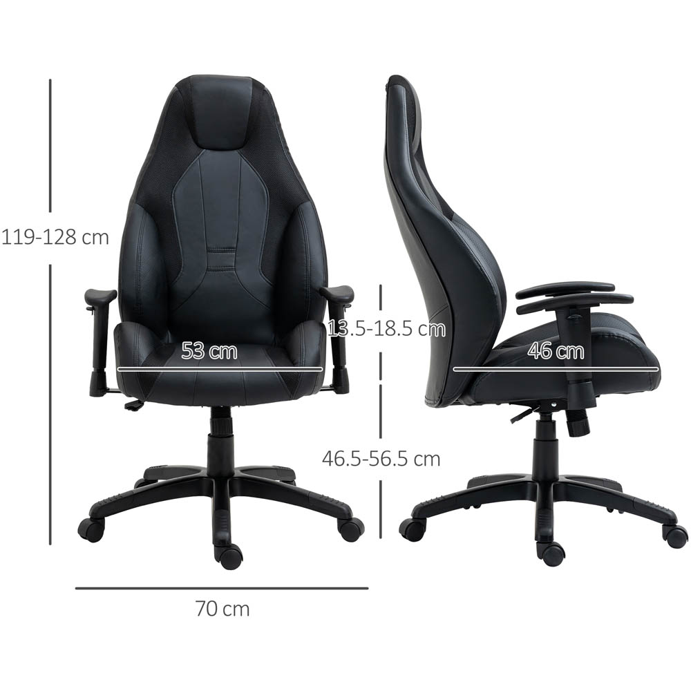 Portland Black Faux Leather Swivel Office Chair Image 7