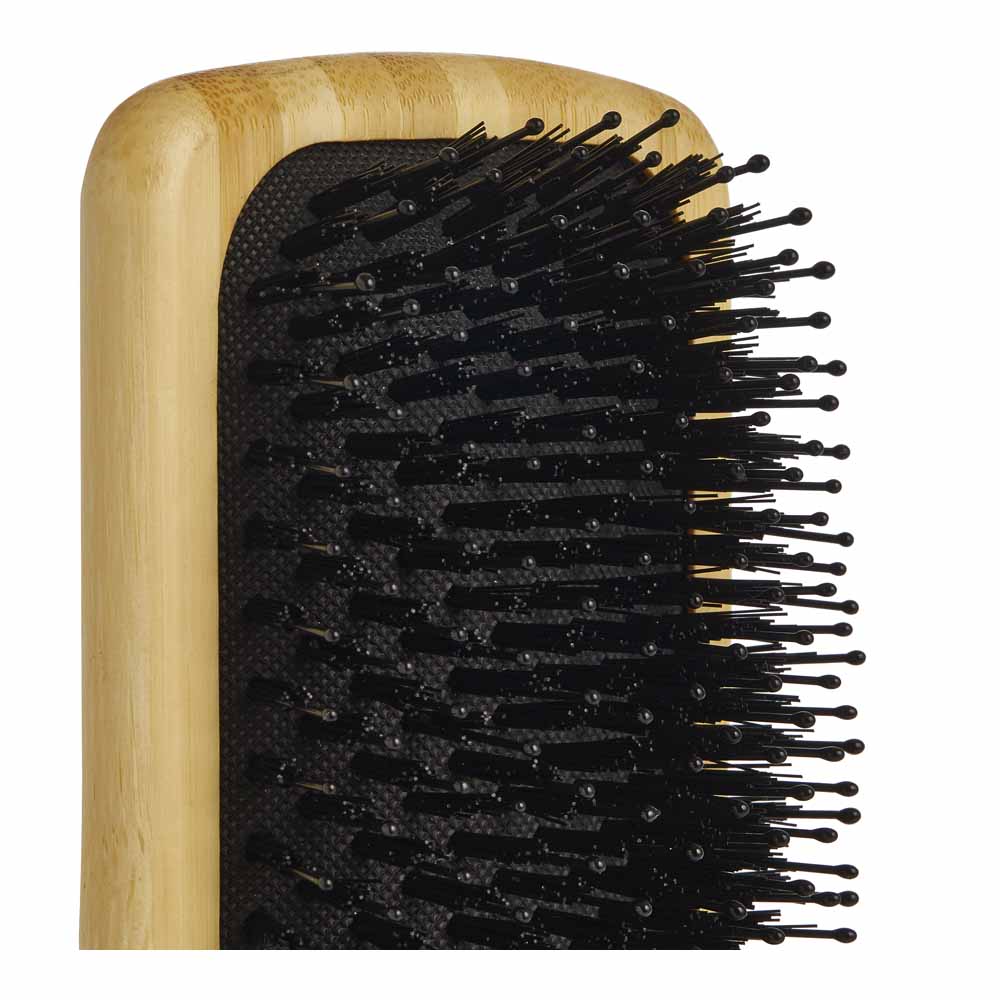 Bamboo Paddle Combo Bristle Hair Brush Image 2