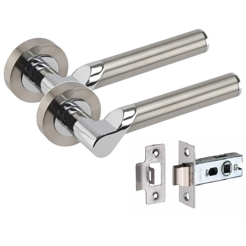 Golden Grace Satin Nickel Polished Chrome Titan Handle Pair 52mm Image 1