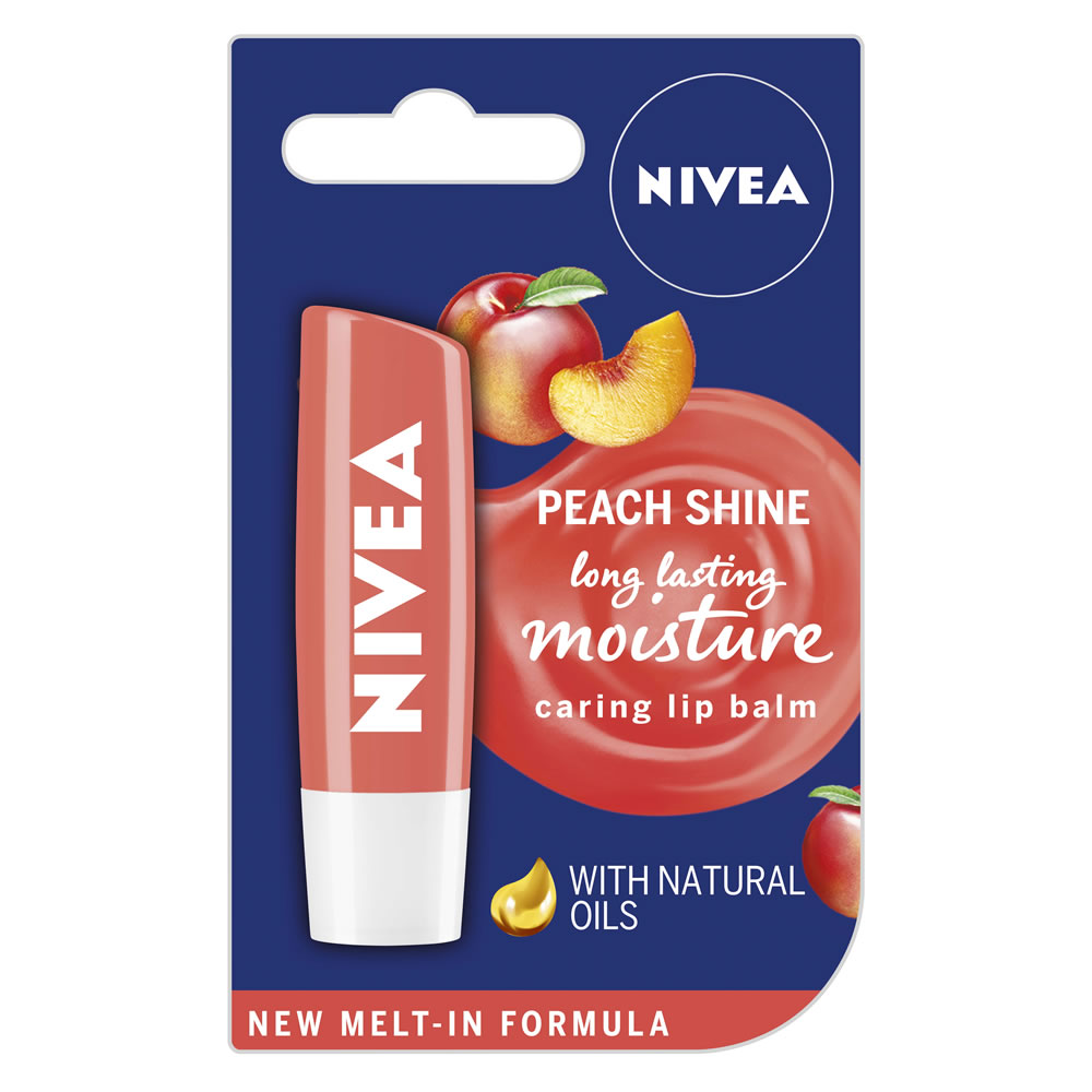Nivea Fruity Shine Lip Balm in Peach 4.8g Image
