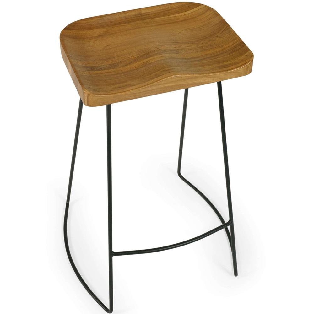Julian Bowen Travis Oak Bar Stool Set of 2 Image 4
