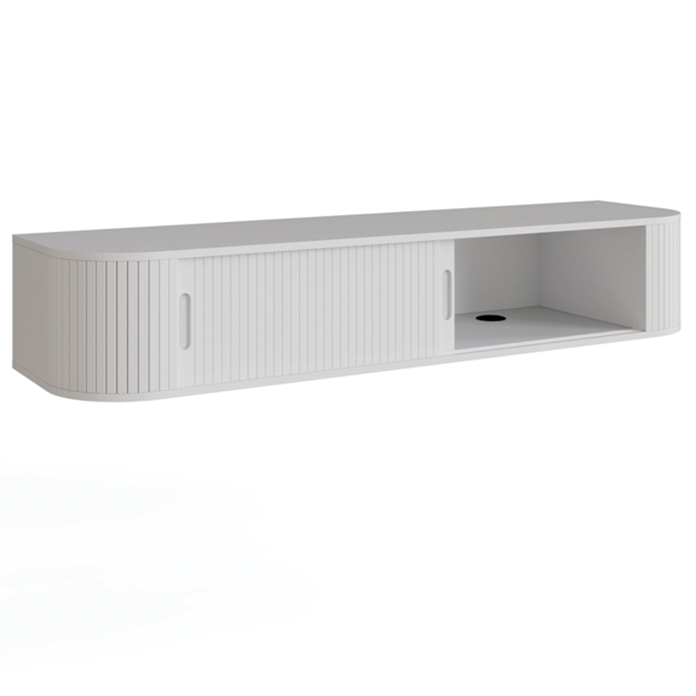GFW Mateo 2 Sliding Door White Wall-Mounted LED TV Unit Image 3