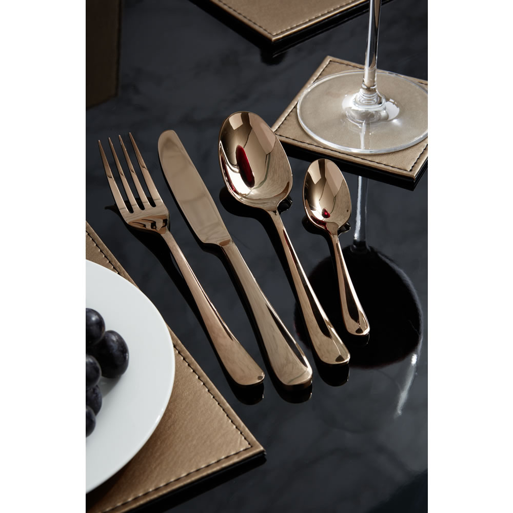 Wilko 16 piece Copper Effect Cutlery Set Image 3