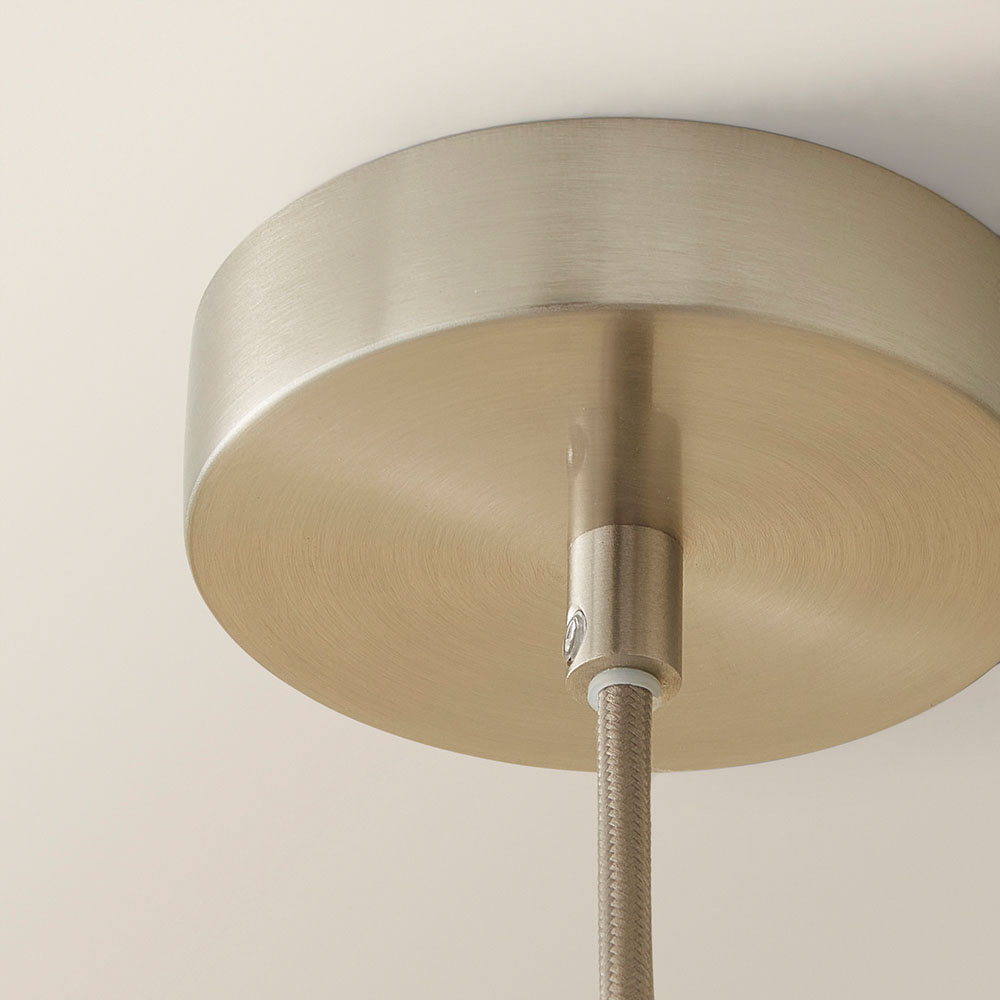 ValueLights Maddison Ribbed Glass Shade Brushed Chrome Capped LED Ceiling Pendant Light Image 4