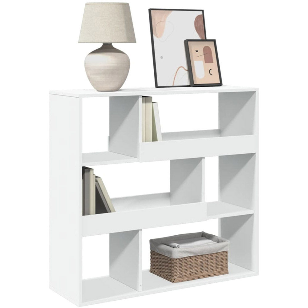 vidaXL 6 Shelf White Bookcase Image 3