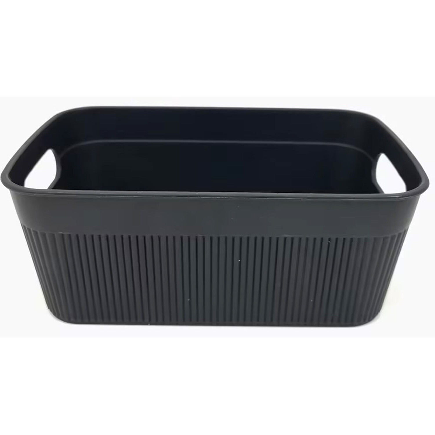 My Home Stripe Storage Basket - Black / Small Image